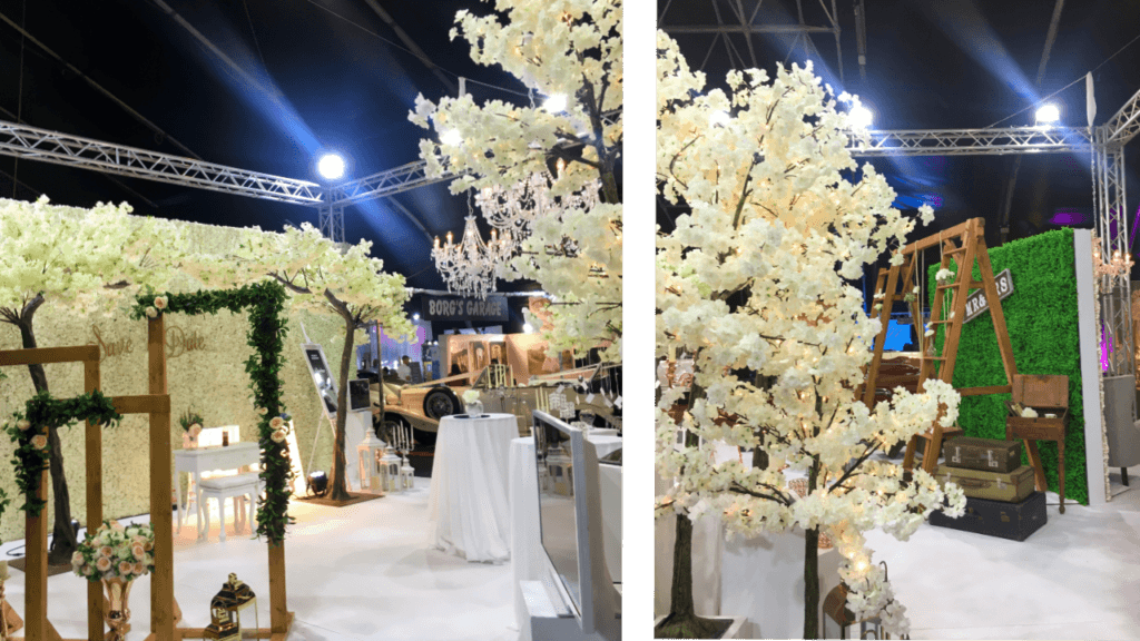 Details from the MFCC Malta Wedding Event; white flowers.
