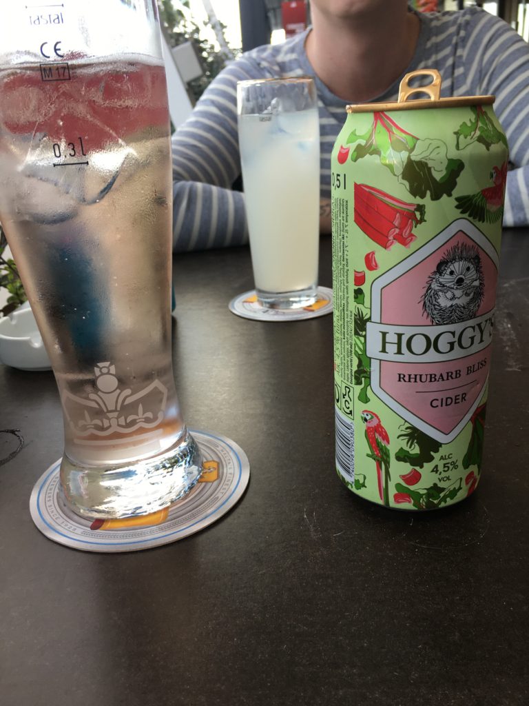 Rhubarb cider at the Smokehouse in Gzira