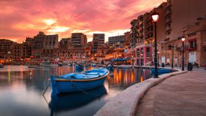 Spinola Bay at night