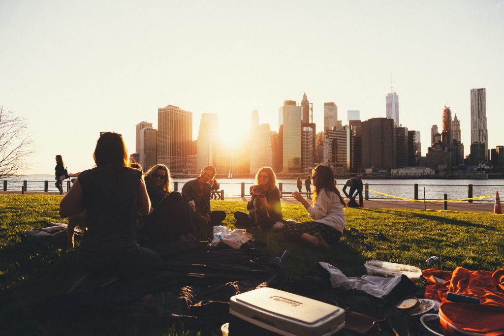 Group of friends playing games