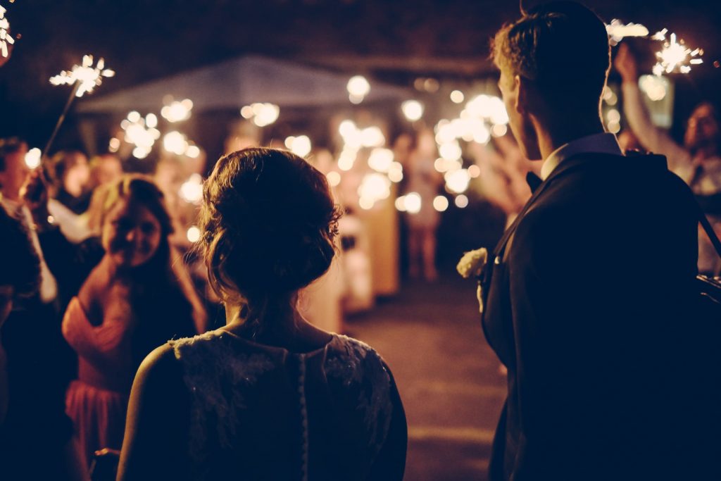 A couple at a destination wedding